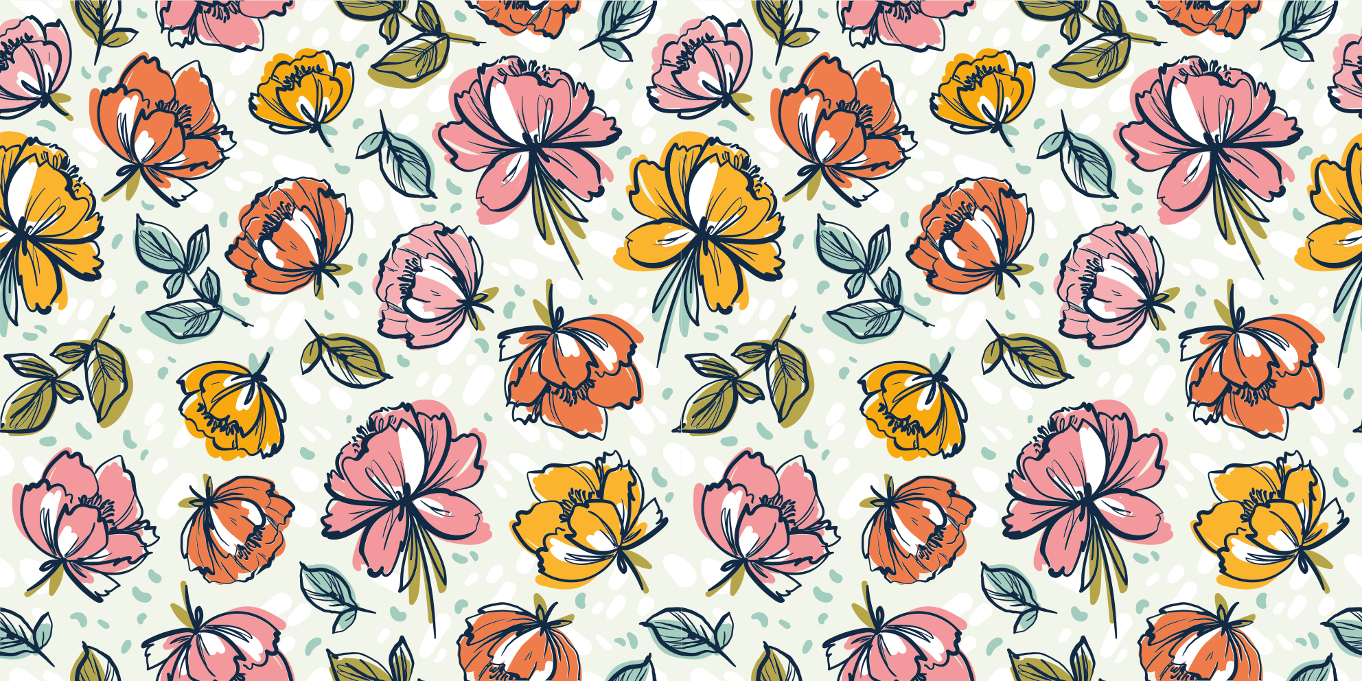 비닐 카펫 꽃과 식물 만개하는 정원 디자인 - TenStickers