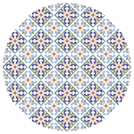 비닐 카펫 타일 효과 기하학적 파란색 음영 - TenStickers