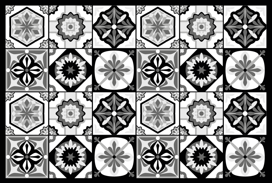 비닐 카펫 타일 효과 우아한 회색 패턴 - TenStickers