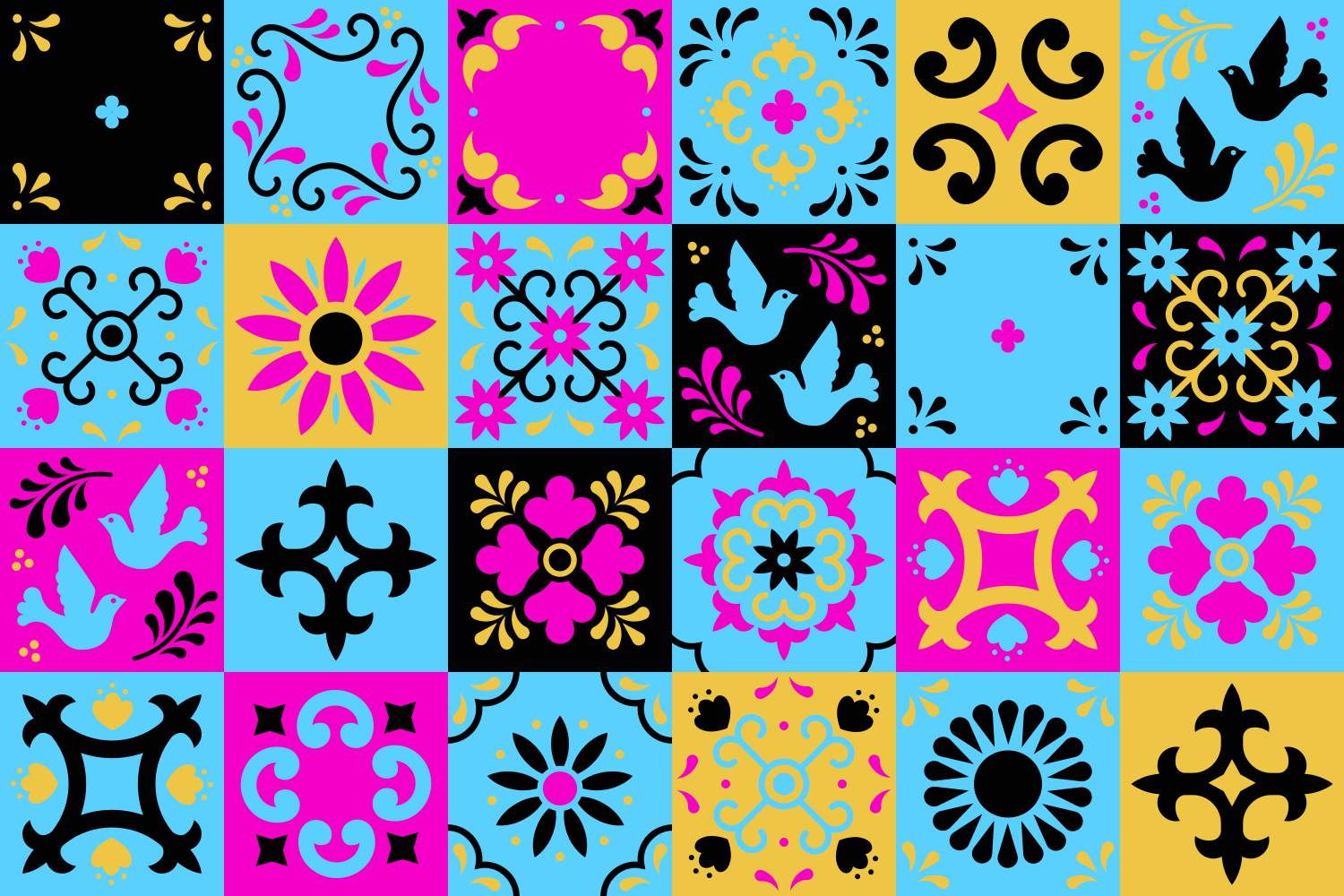 꽃 화려한 타일 주방 바닥 타일 - TenStickers