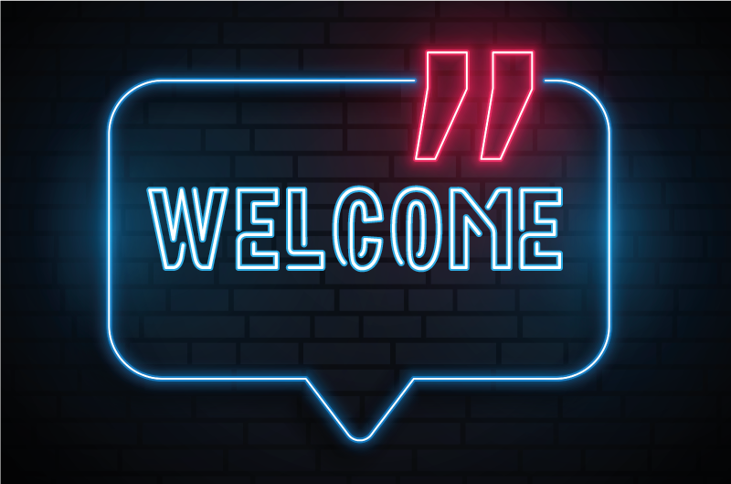 비닐 현관 카펫 네온 블루 사인 - TenStickers