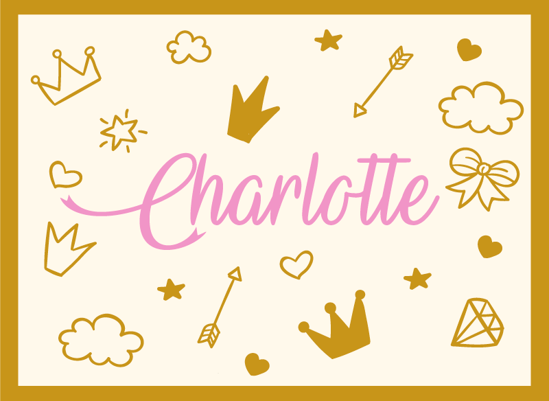 이름이있는 비닐 카펫 공주 테마 이름 포함 - TenStickers