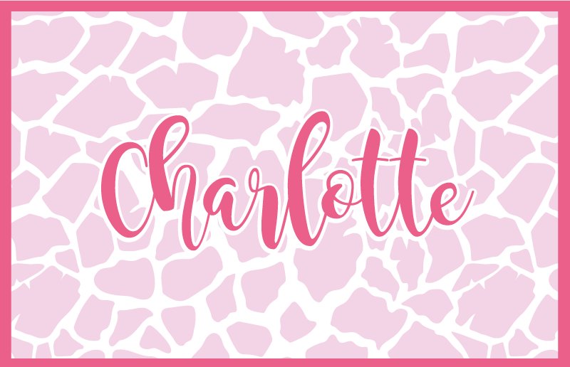 이름이있는 비닐 카펫 핑크 소 디자인 - TenStickers