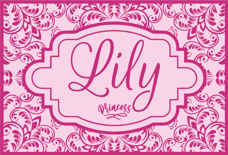 이름이있는 비닐 카펫 프린세스 플로럴 디자인 - TenStickers