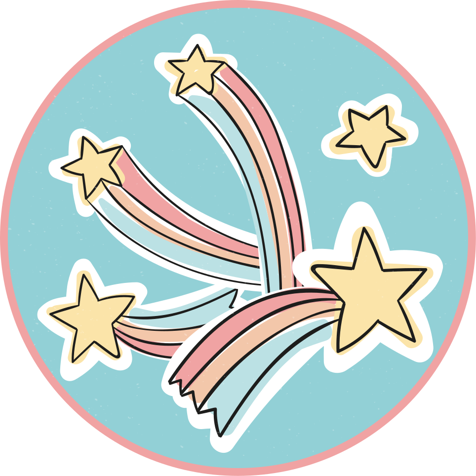 어린 이용 비닐 카펫 다채로운 무지개 별 - TenStickers