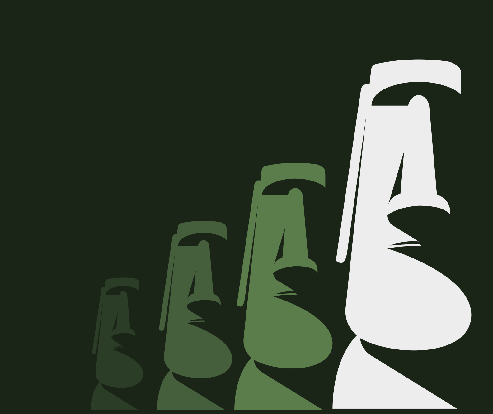 거실용 비닐 깔개 모아이 석상 윤곽 디자인 - TenStickers