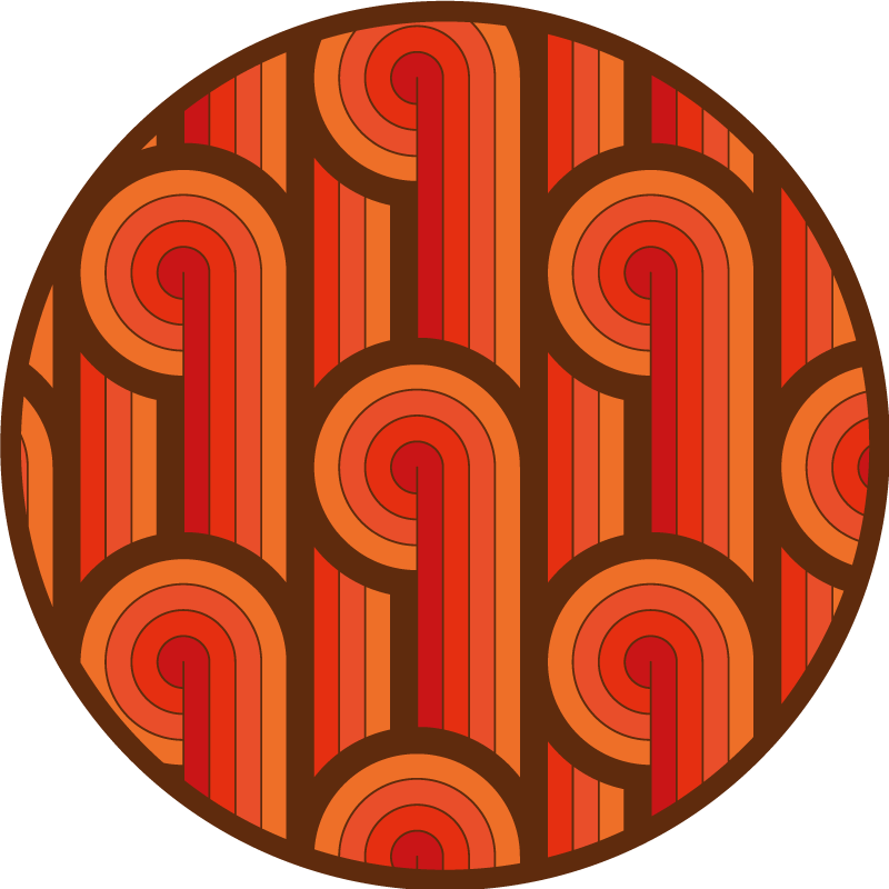 비닐 카펫 게시판 빈티지 원형 모티프 - TenStickers