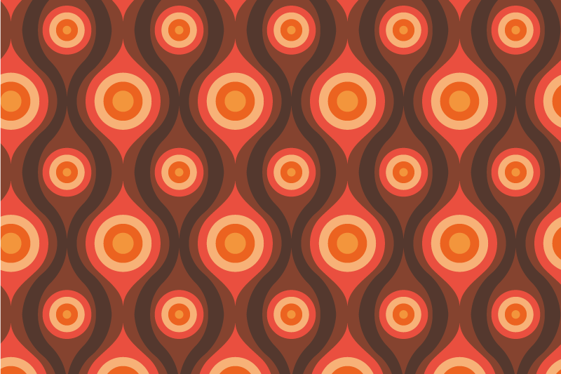 모자이크 효과 비닐 카펫 빈티지 원형 모티프 - TenStickers