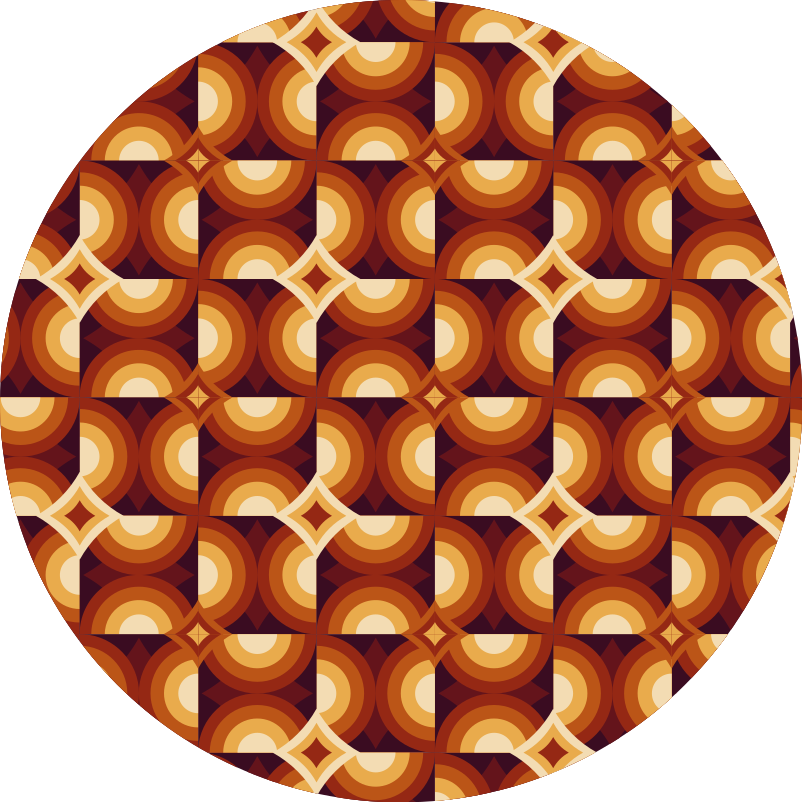 기하학적 효과 비닐 카펫 생동감 있는 원형 패턴 - TenStickers