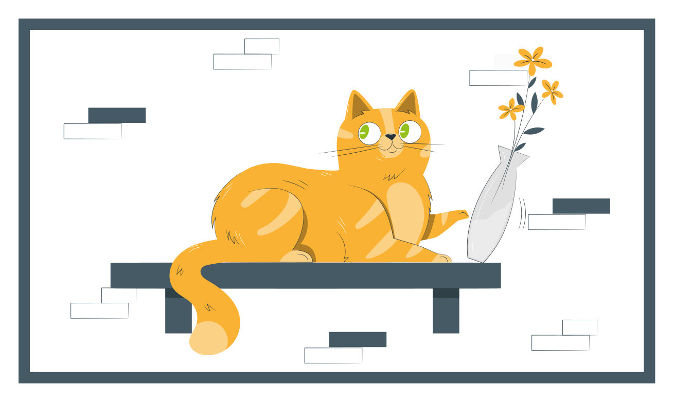 어린 이용 비닐 카펫 장난스러운 고양이 장면 - TenStickers