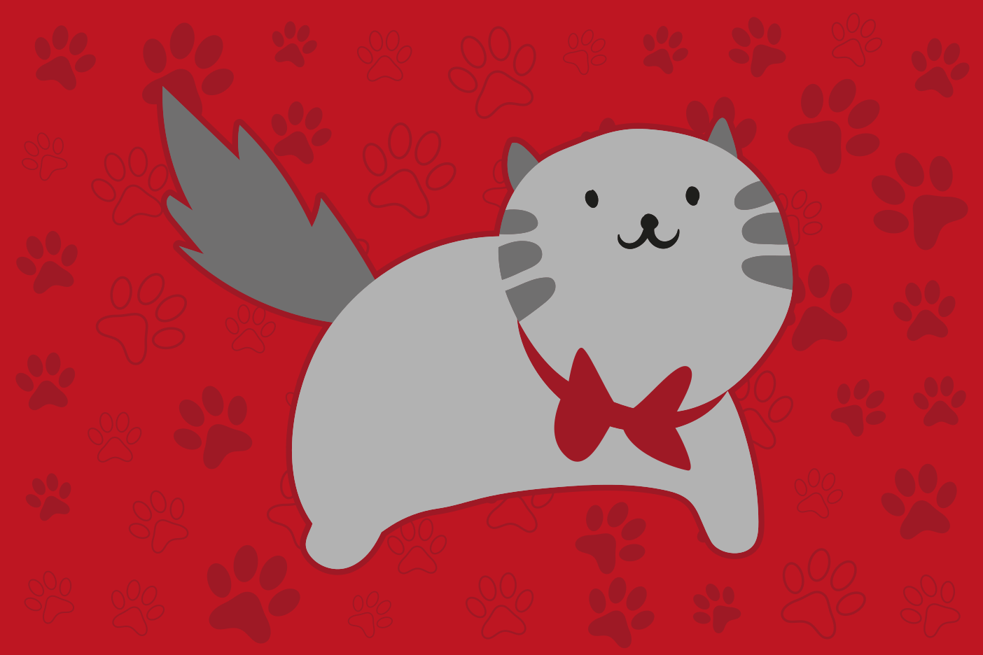 비닐 카펫 동물 즐거운 고양이 일러스트 - TenStickers