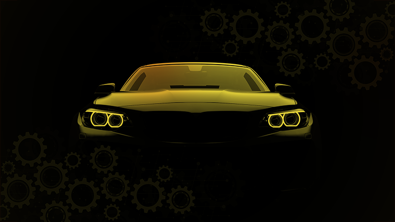 열대 효과 비닐 카펫 스포츠카 실루엣 - TenStickers