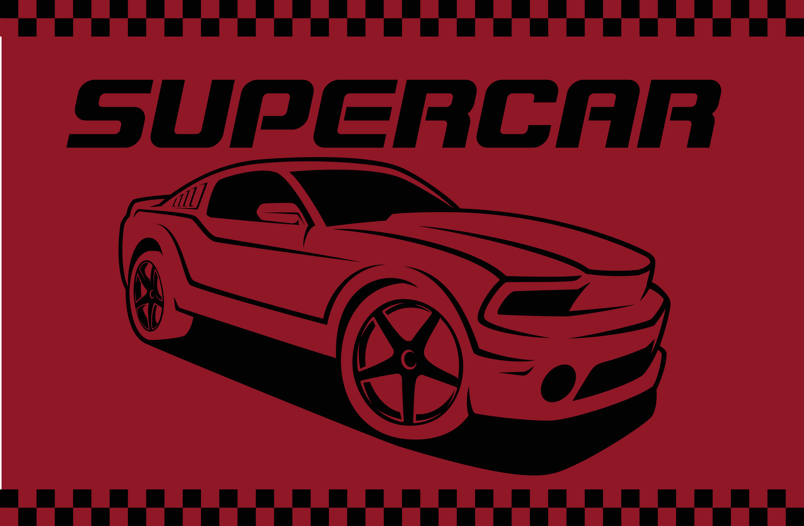 슈퍼 자동차 컨셉 거실 러그 - TenStickers