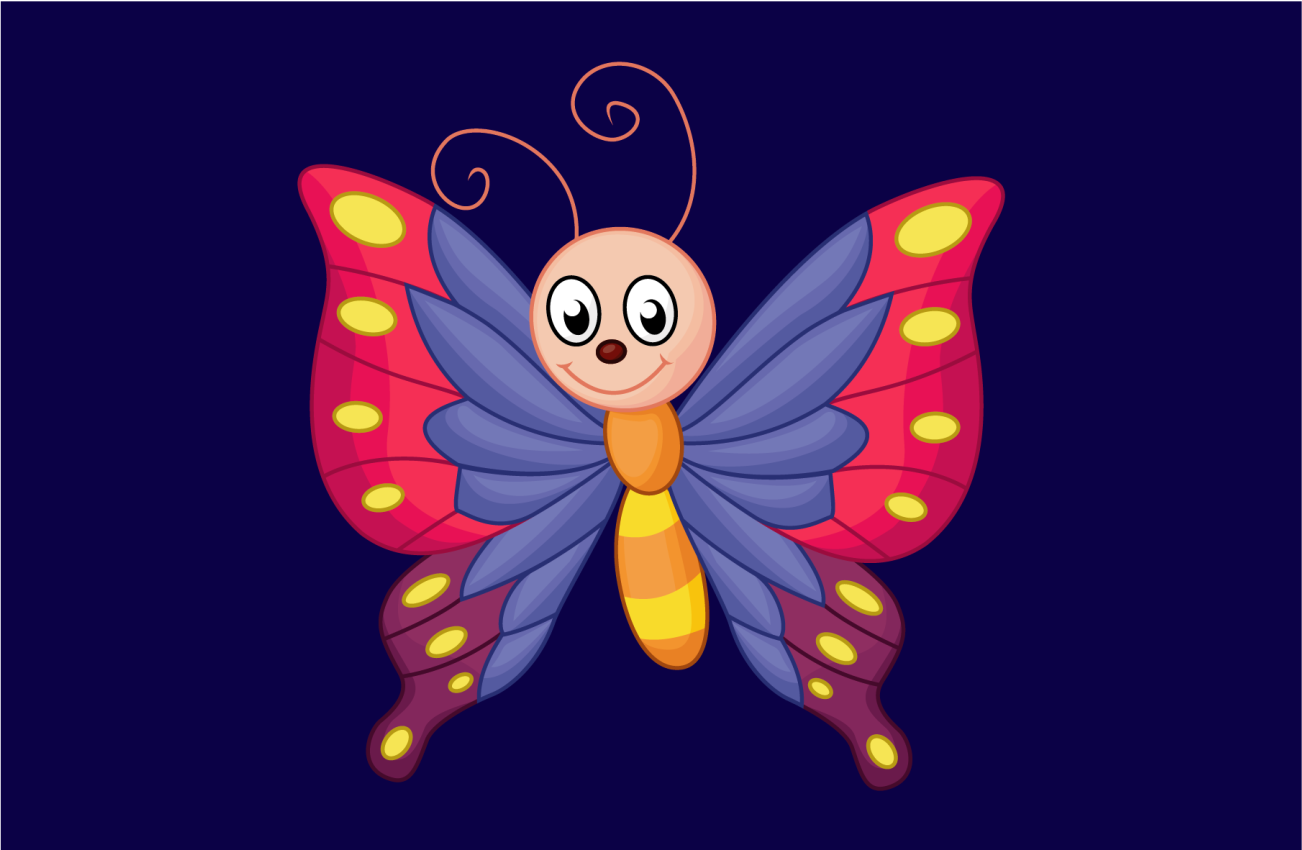 어린 이용 비닐 카펫 행복한 나비 날아다니기 - TenStickers