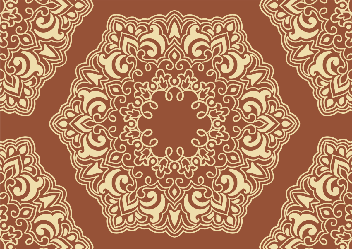 만다라 비닐 카펫 복잡한 식물 배열 - TenStickers