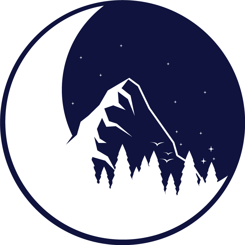 비닐 카펫 자연 산의 달빛 전망 - TenStickers