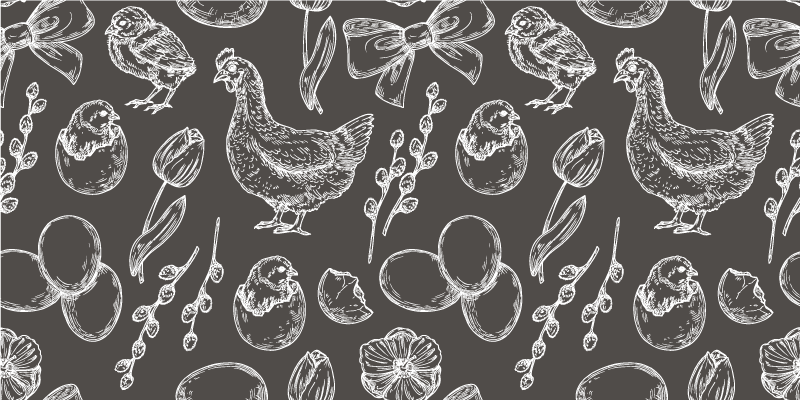 비닐 주방 카펫 매력적인 농장 동물 모티프 - TenStickers