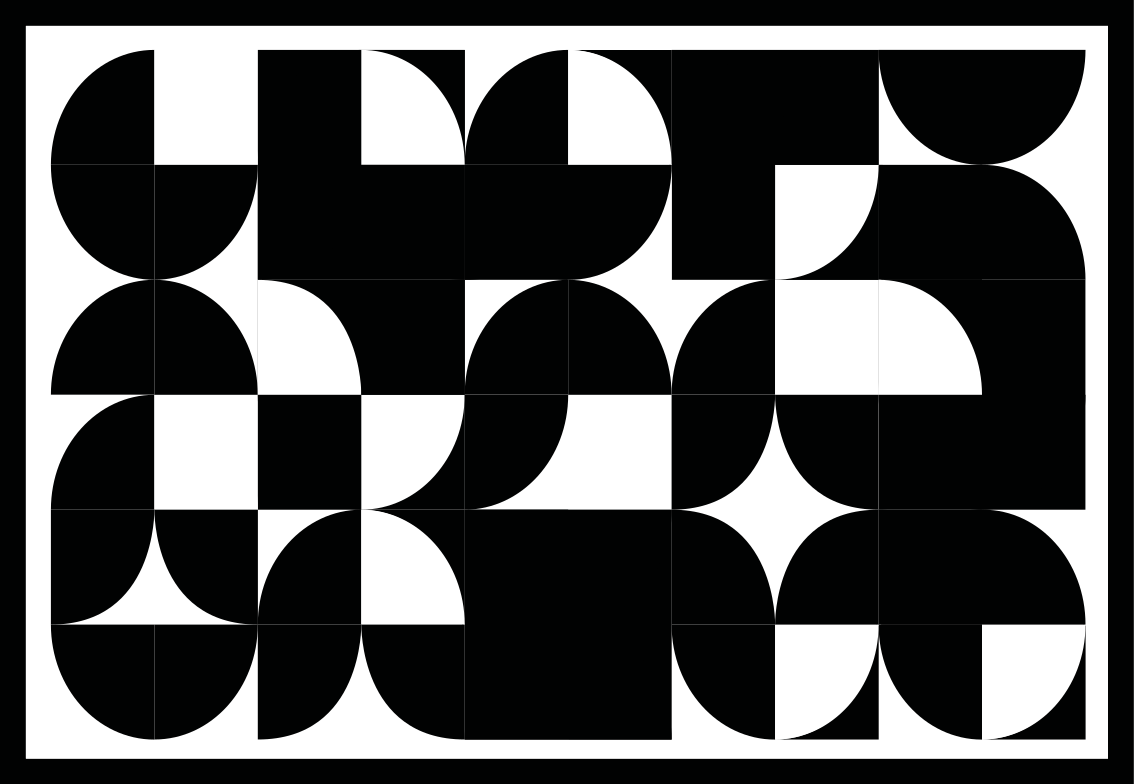 기하학적 효과 비닐 카펫 곡선 블랙 쉐입 - TenStickers