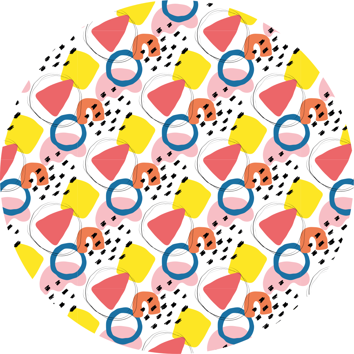 미니멀리스트 효과 비닐 카펫 생동감 넘치는 모양의 배열 - TenStickers