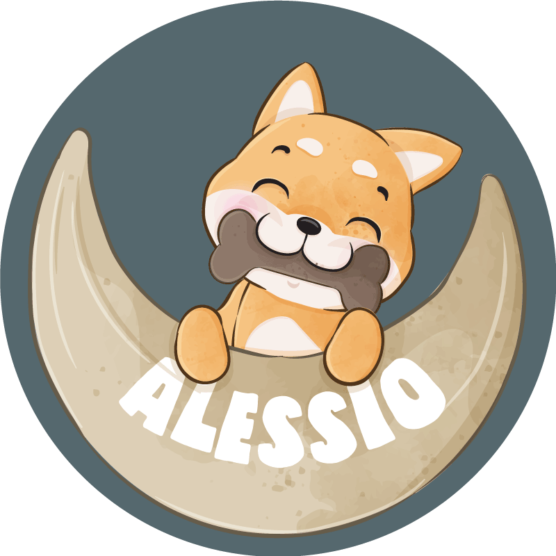 어린 이용 비닐 카펫 뼈를 가진 강아지와 이름 - TenStickers