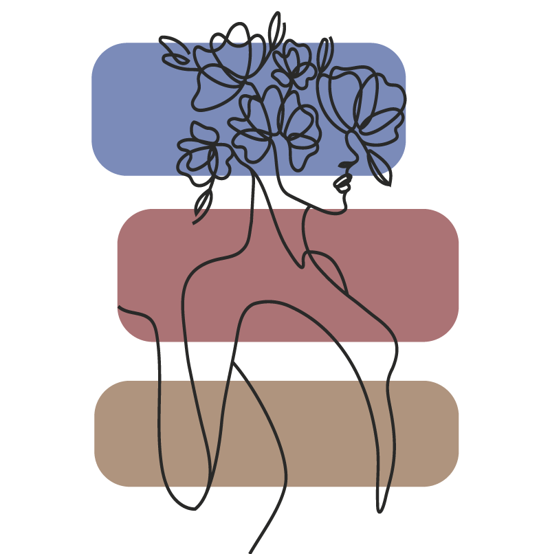 미니멀리스트 효과 비닐 카펫 우아한 식물 윤곽 - TenStickers