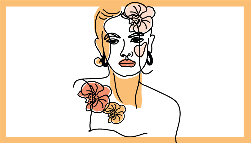 모던 효과 비닐 카펫 스타일리시 플로럴 초상화 - TenStickers