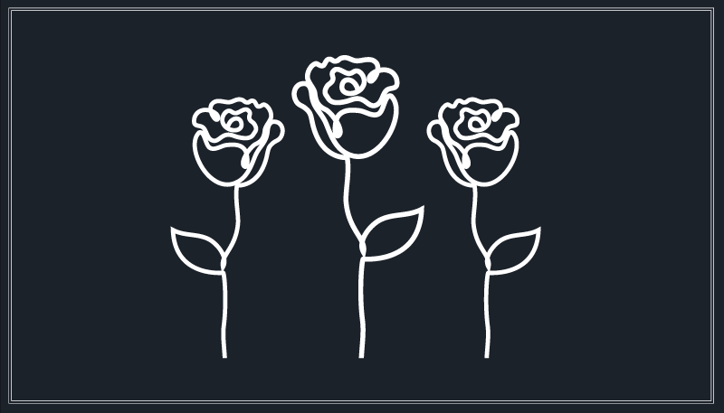 비닐 카펫 꽃과 식물 식물 스케치 표현 - TenStickers