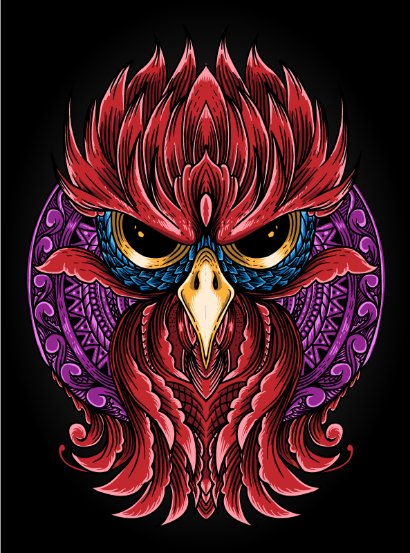 비닐 카펫 동물 정교한 올빼미 엠블럼 - TenStickers