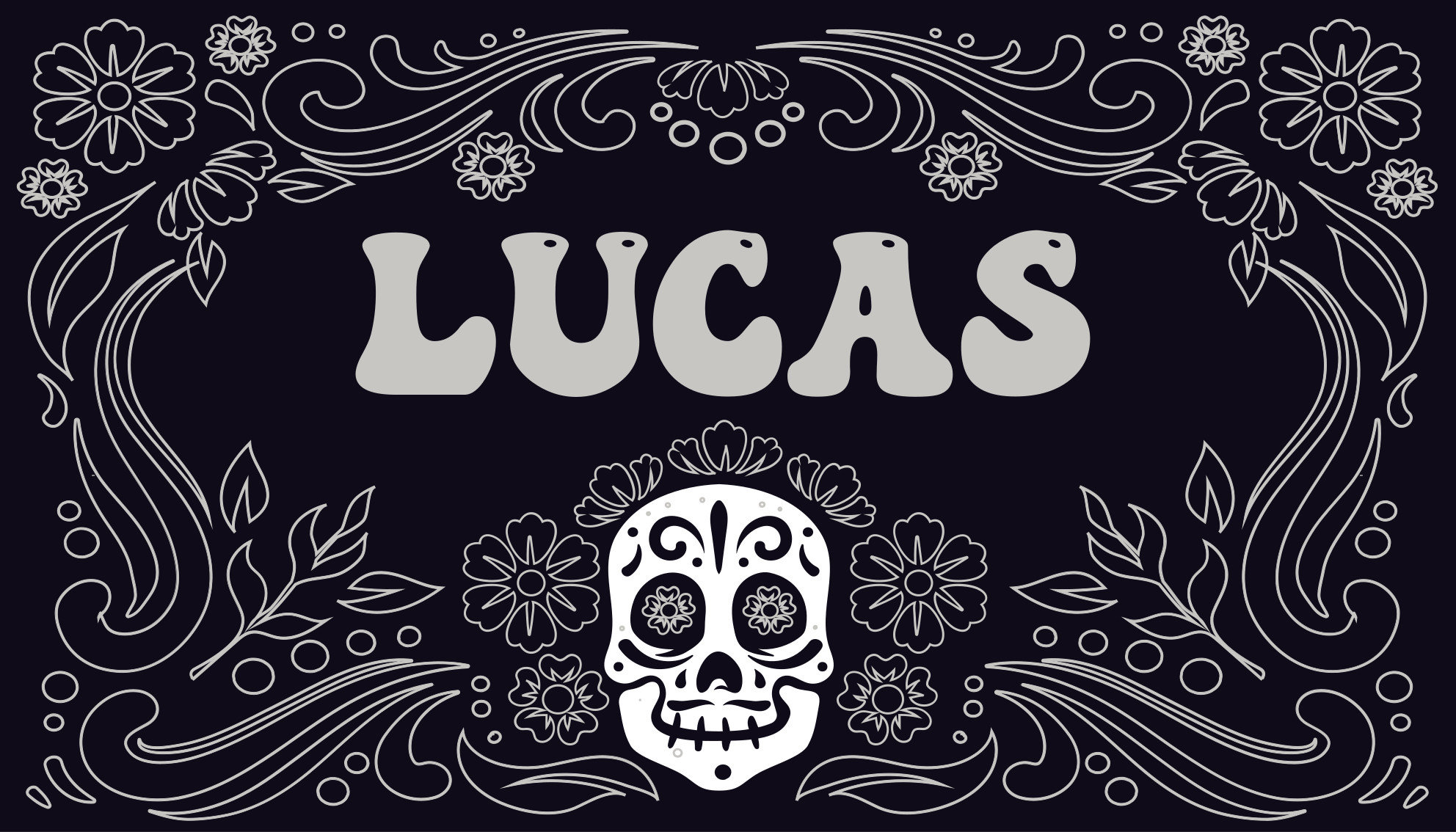 할로윈 비닐 카펫 해골 디자인 이름 포함 - TenStickers