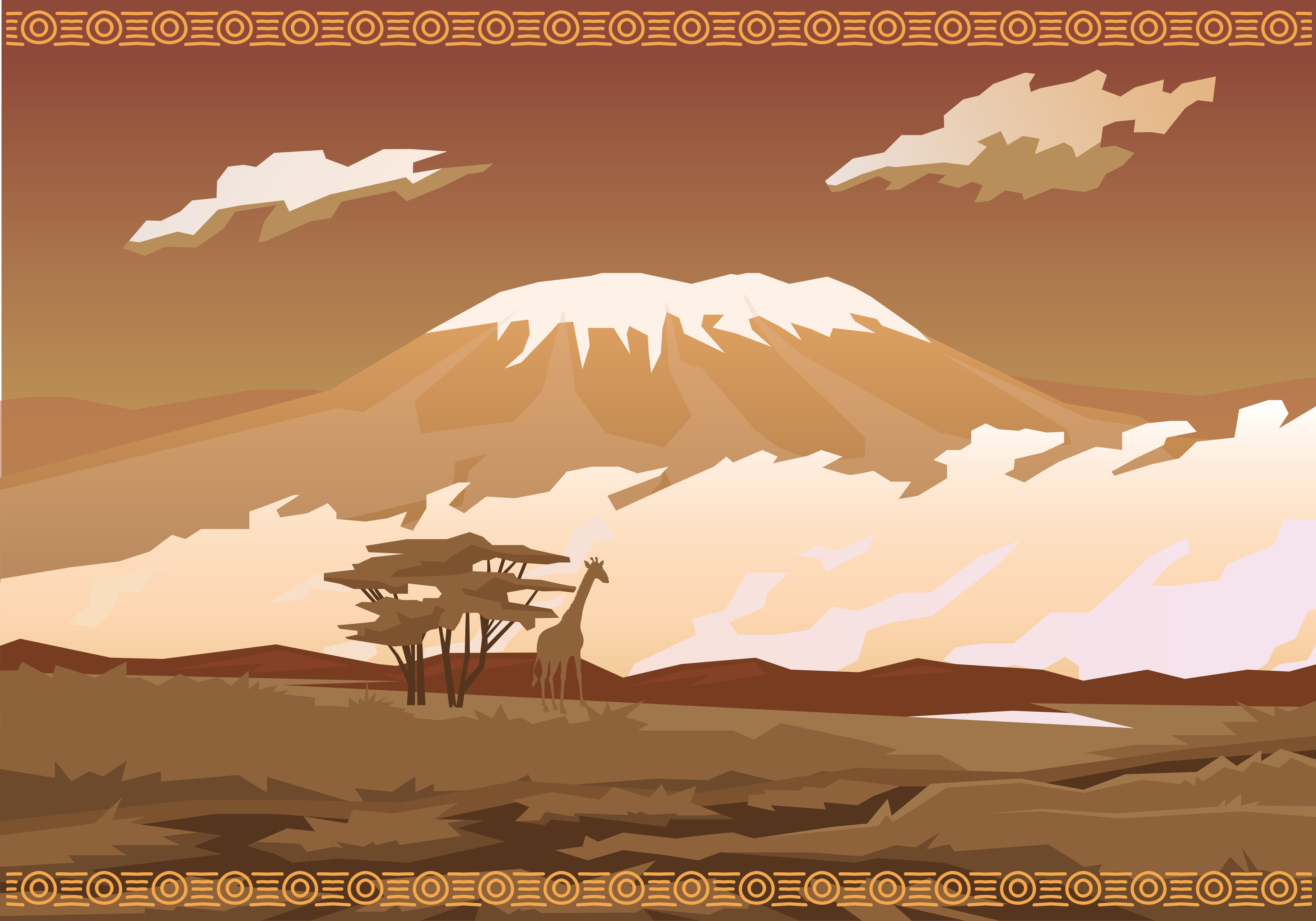 비닐 카펫 자연 장엄한 산의 풍경 - TenStickers