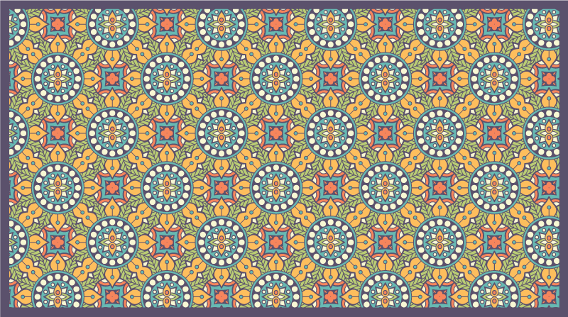 모자이크 효과 비닐 카펫 다채로운 노란색 조합 - TenStickers