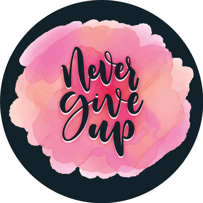 문구와 함께 비닐 양탄자 끈기 있게 노력하다 - TenStickers