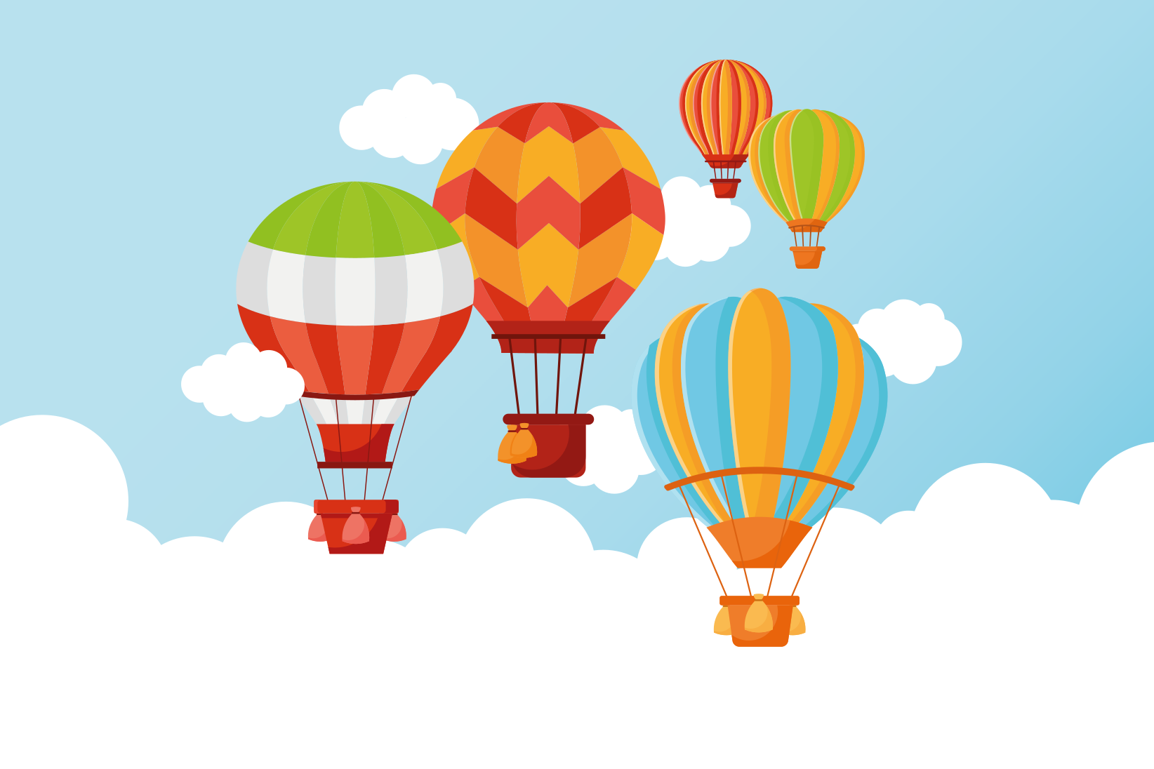 어린 이용 비닐 카펫 다채로운 열기구 - TenStickers