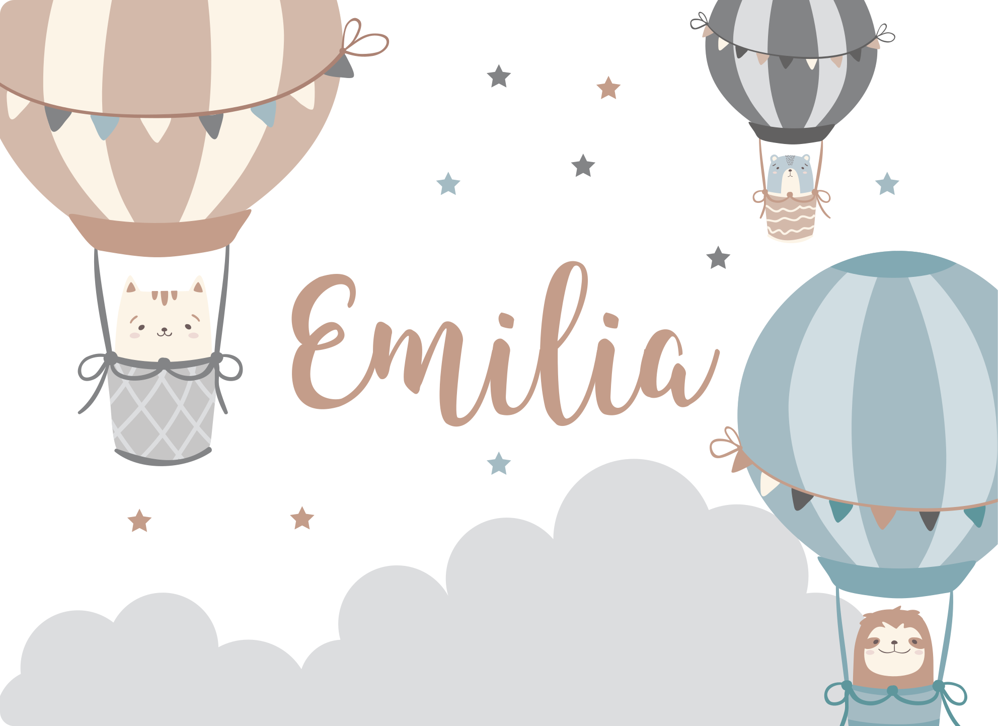 이름이있는 비닐 카펫 공중 풍선 - TenStickers