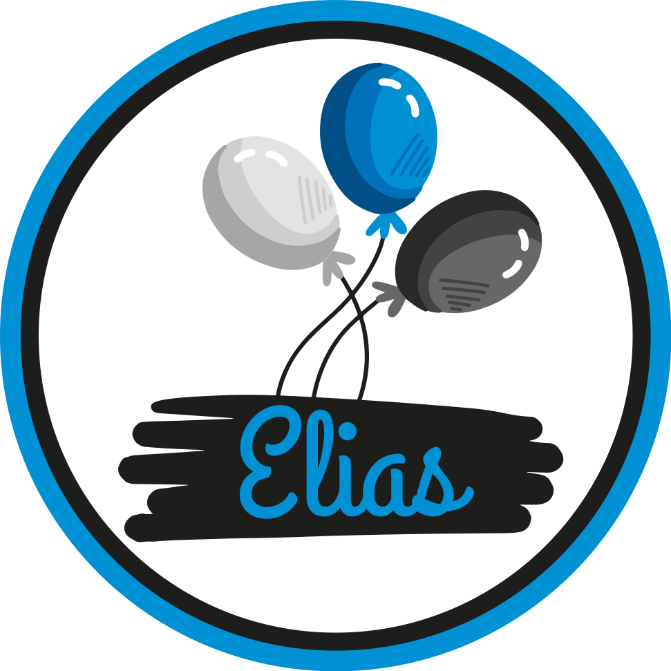 어린 이용 비닐 카펫 개인화된 회색과 파란색 풍선 - TenStickers