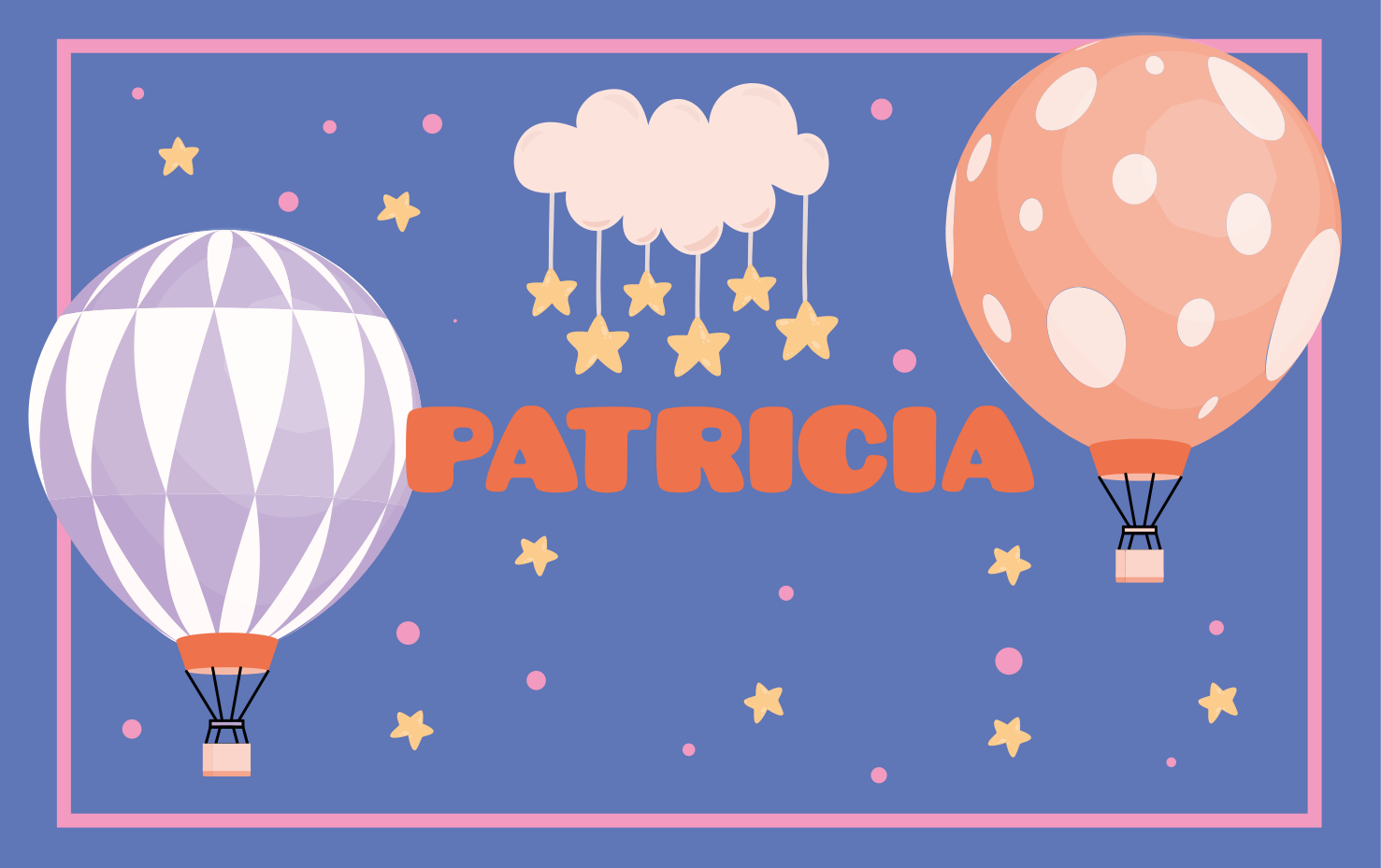 이름이있는 비닐 카펫 열기구 모험 - TenStickers