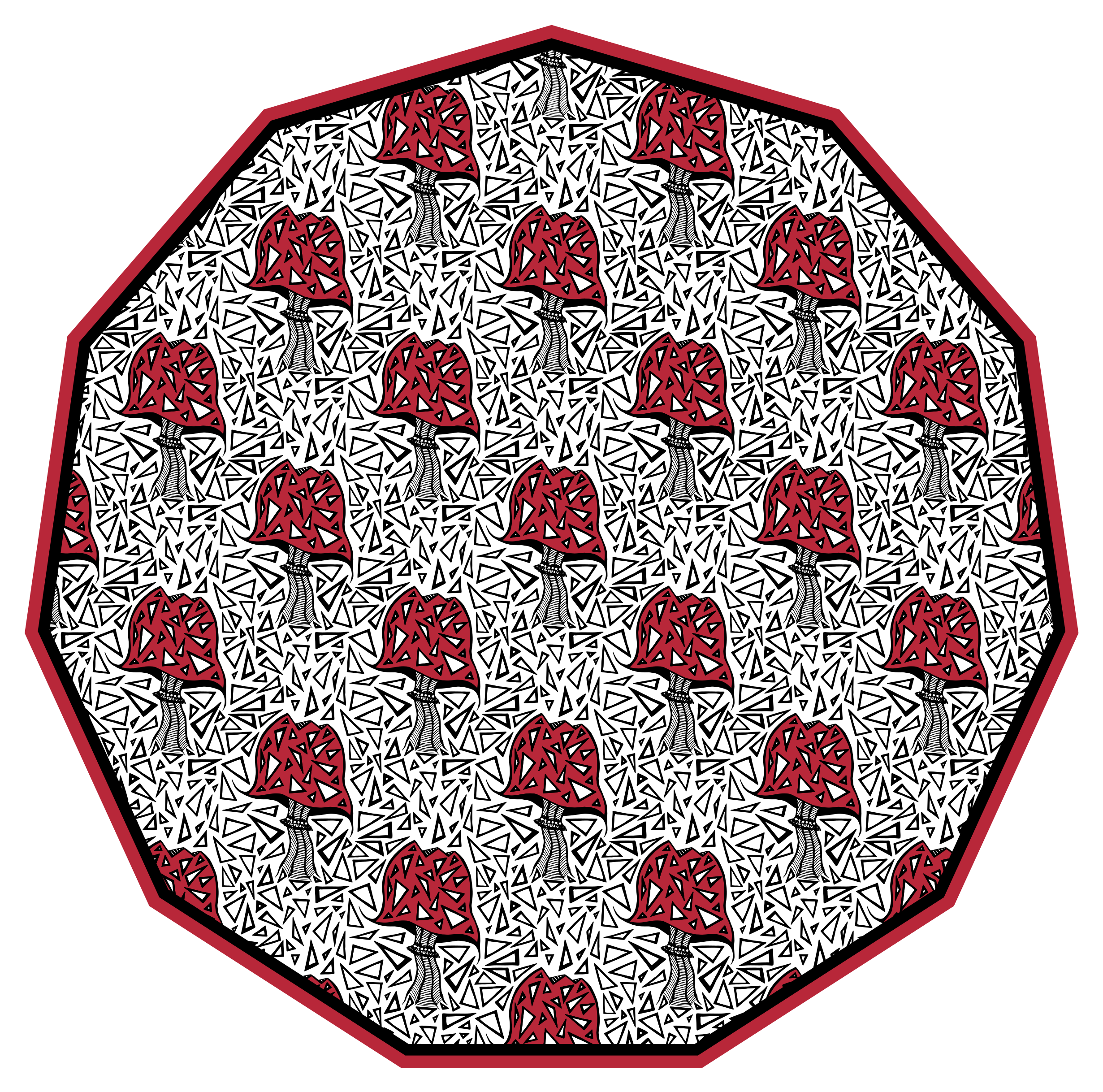 비닐 카펫 자연 예술적인 버섯 모티프 - TenStickers