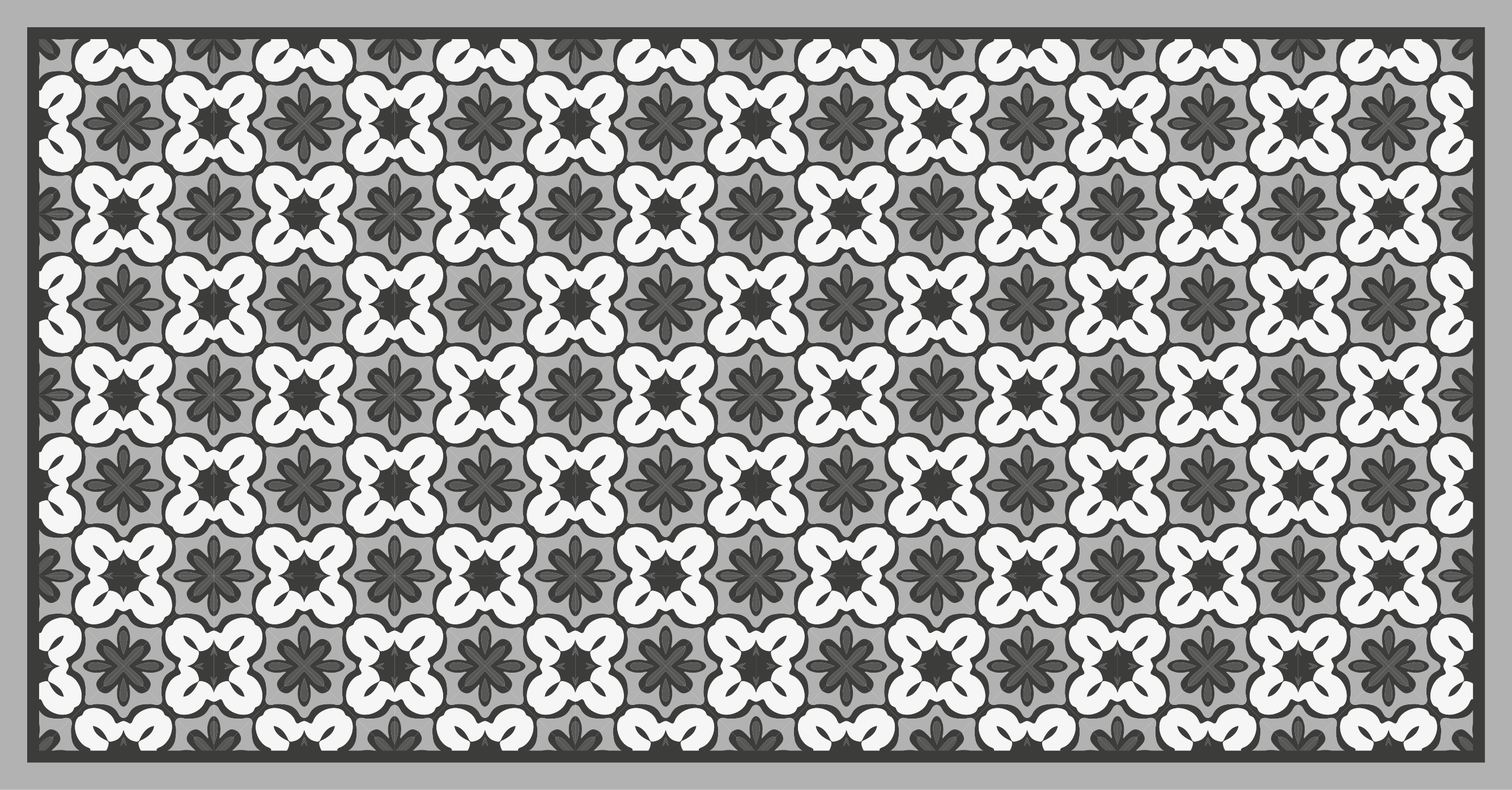 모자이크 효과 비닐 카펫 클래식 플로랄 패턴 - TenStickers