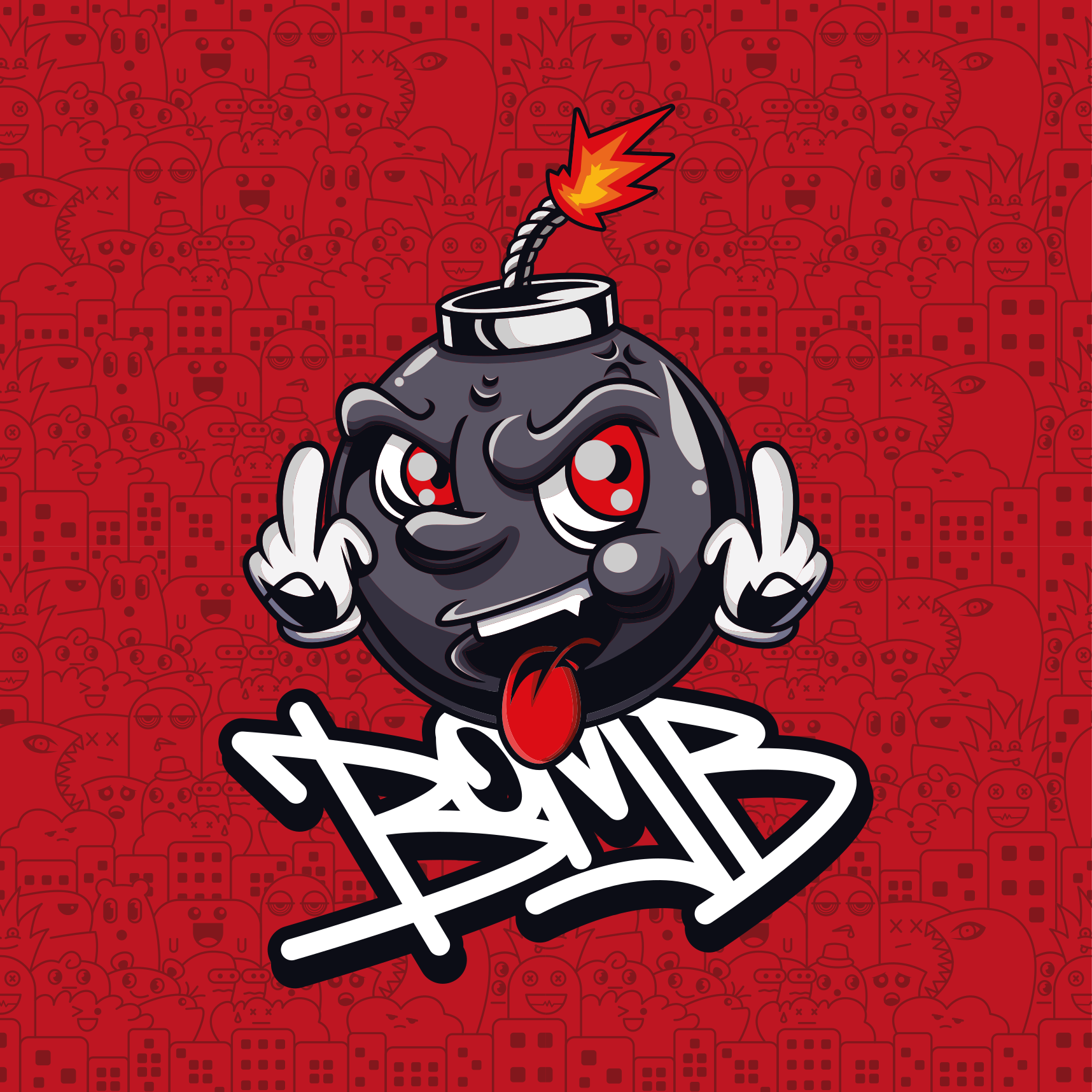 열대 효과 비닐 카펫 만화 폭탄 캐릭터 - TenStickers