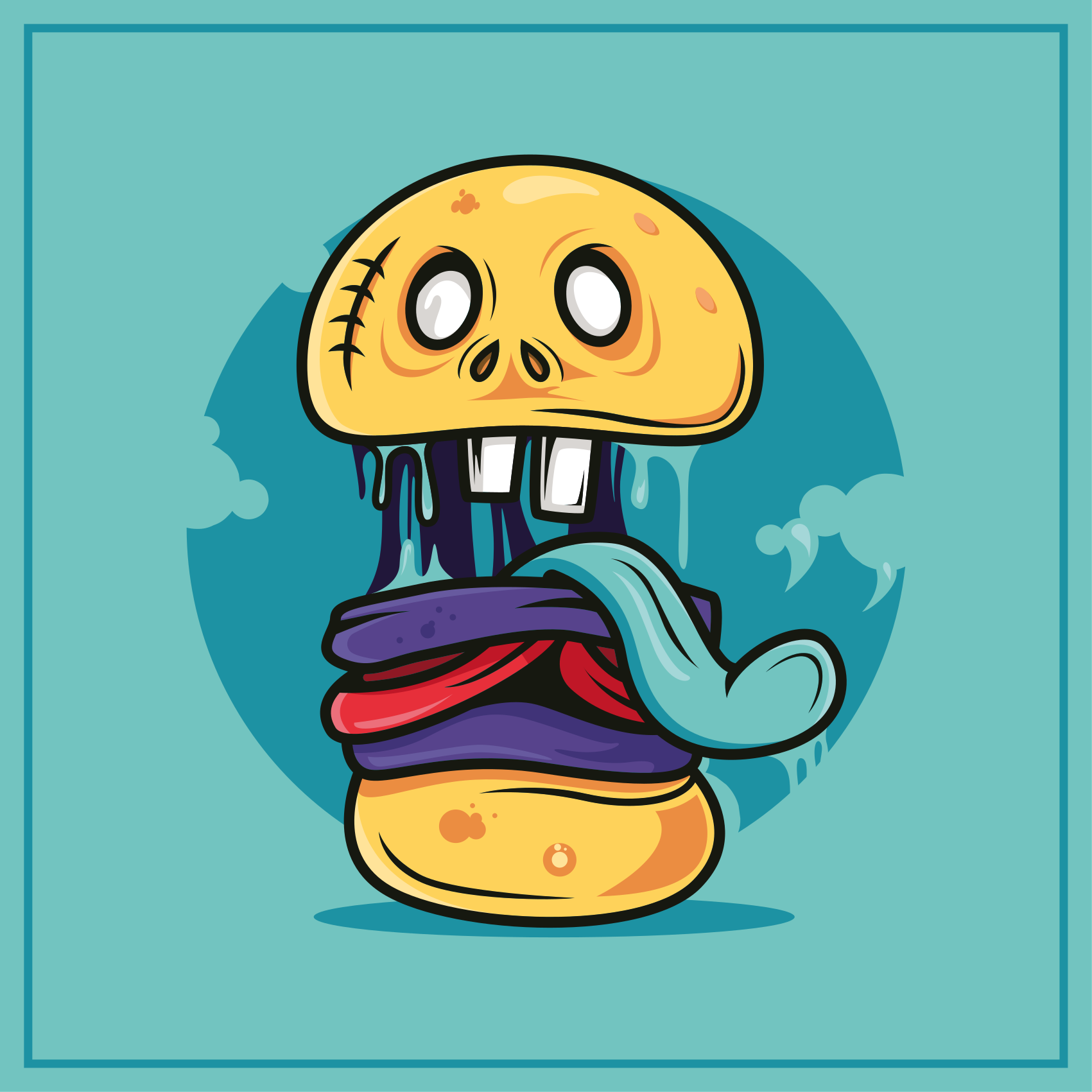 열대 효과 비닐 카펫 장난스러운 해골 캐릭터 - TenStickers