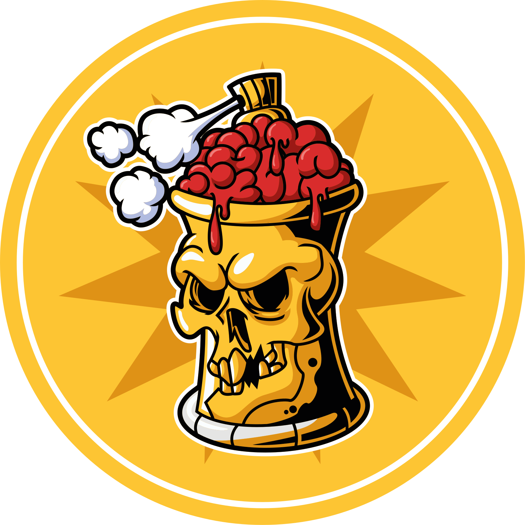 열대 효과 비닐 카펫 해골 뇌 그릇 - TenStickers