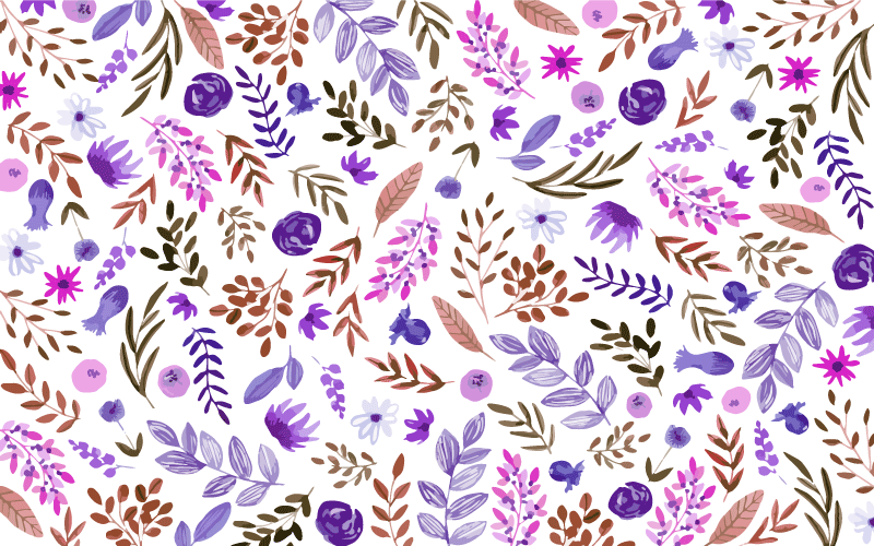 비닐 카펫 꽃과 식물 자연 패턴 - TenStickers