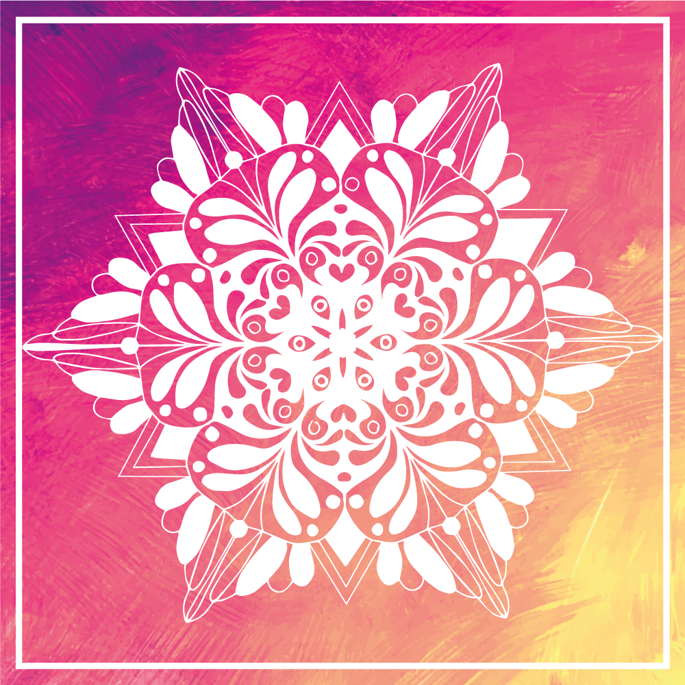 만다라 비닐 카펫 정교한 식물 배열 - TenStickers