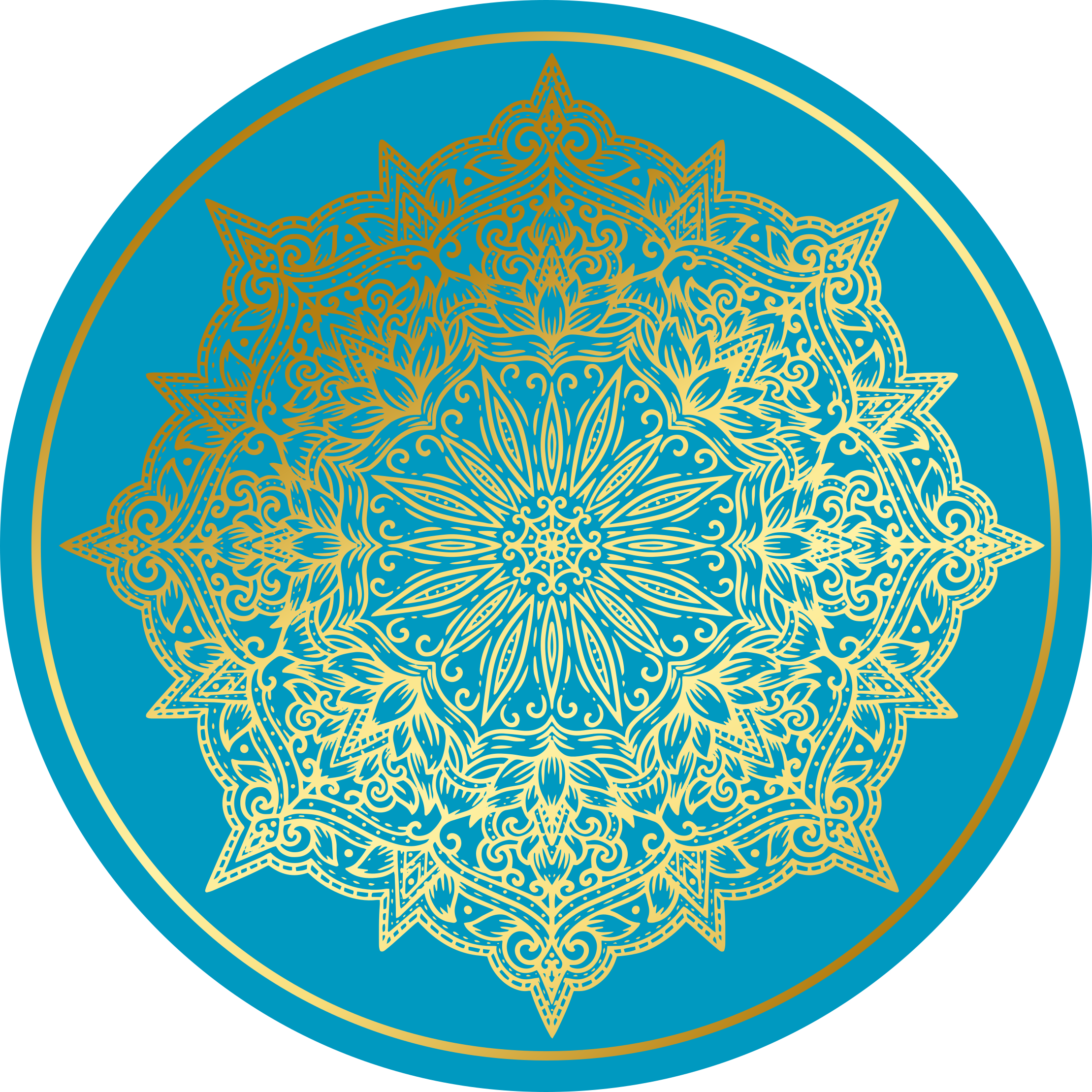 비닐 카펫 게시판 복잡한 만다라 아트워크 - TenStickers