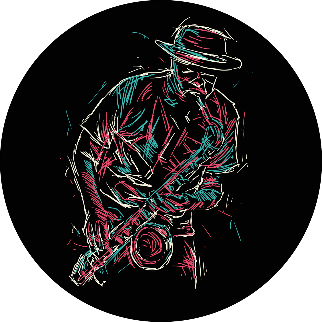 비닐 카펫 게시판 재즈 뮤지션 공연 - TenStickers