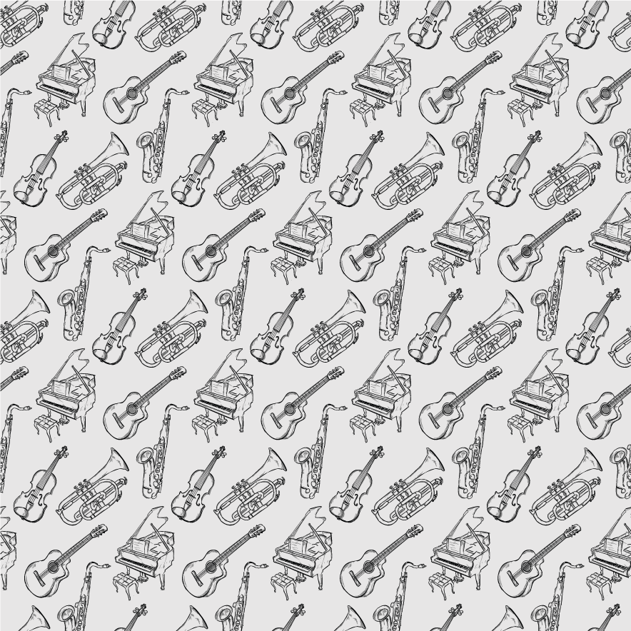 비닐 카펫 정리 악기 컬렉션 - TenStickers