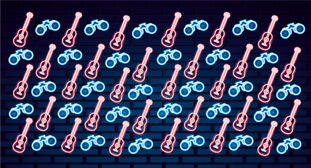 열대 효과 비닐 카펫 음악에서 영감을 받은 패턴 - TenStickers