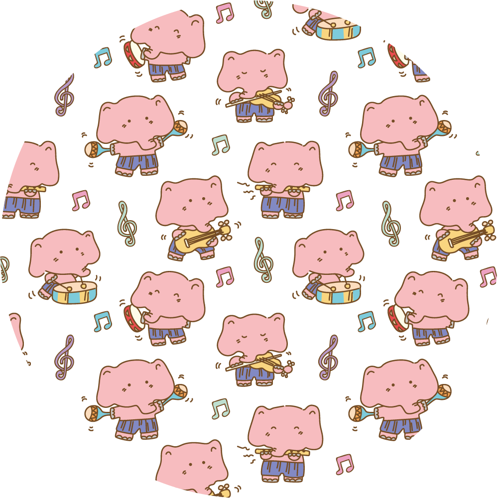 비닐 카펫 동물 뮤지컬 코끼리 놀이 - TenStickers