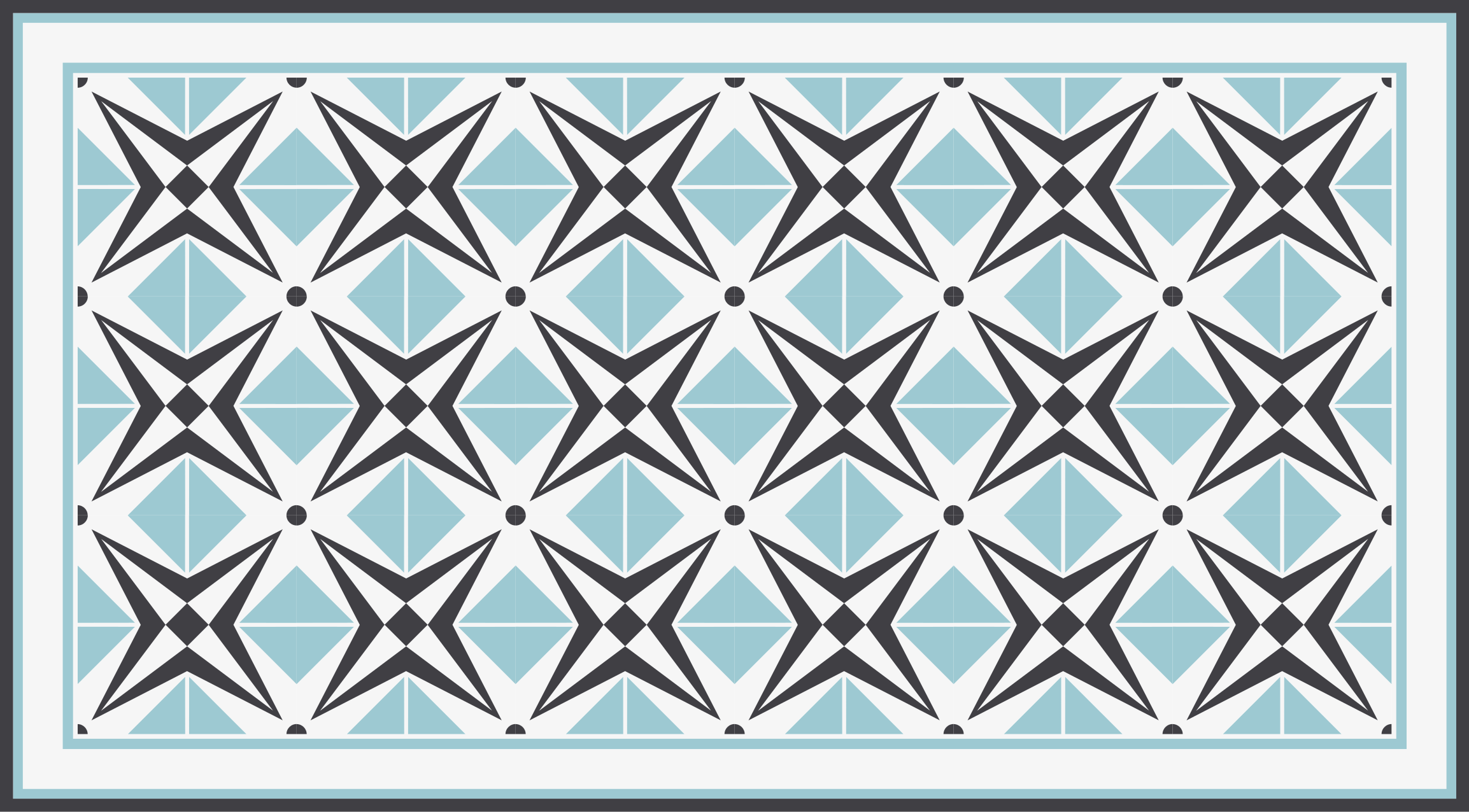 모자이크 효과 비닐 카펫 별파란 무늬 - TenStickers