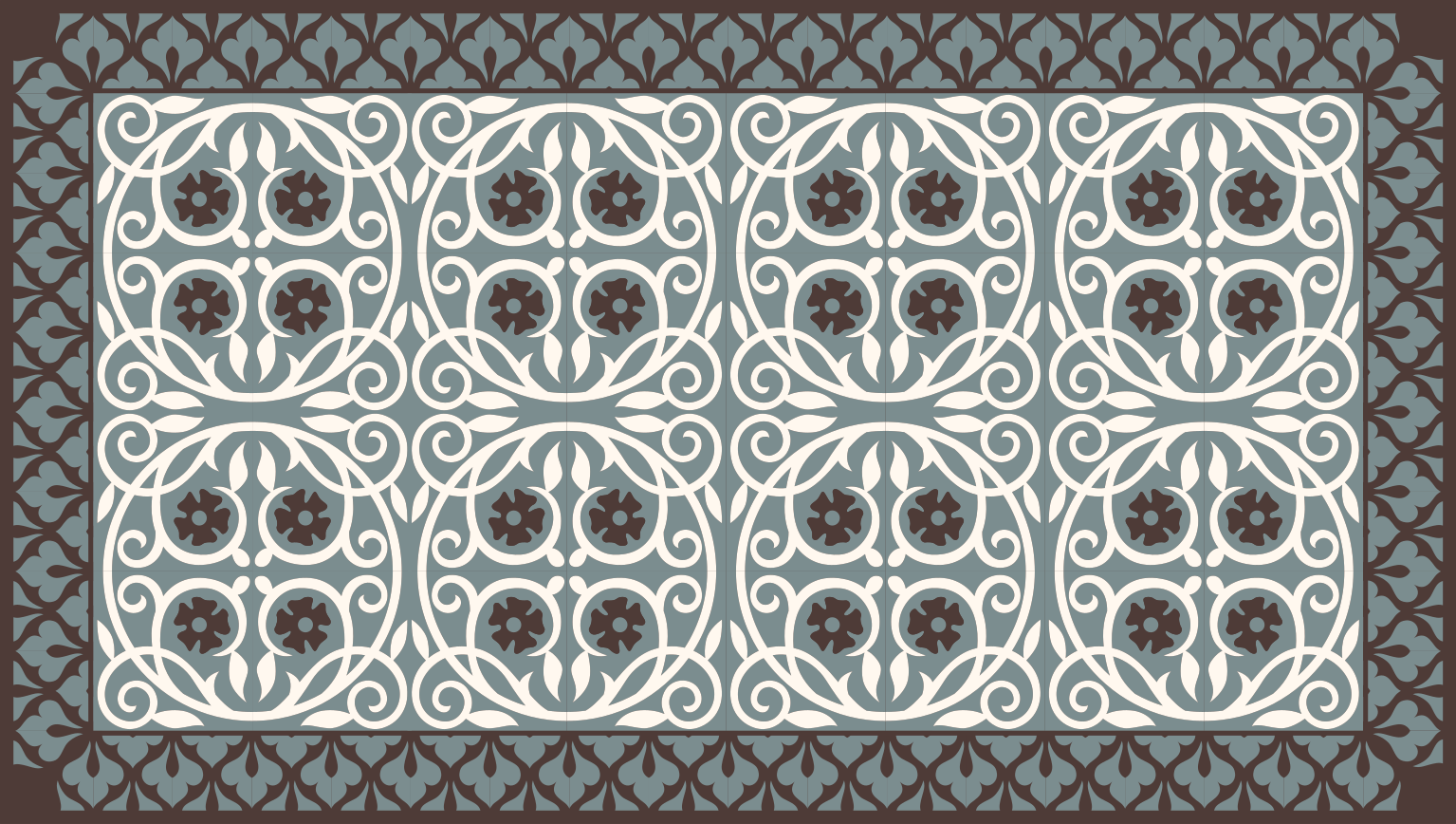 욕실용 비닐 카펫 꽃 요소 배치 - TenStickers